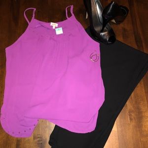 Pixley Stud Detail Purple Blouse